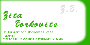 zita borkovits business card